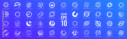 Set bundle tech global logo design