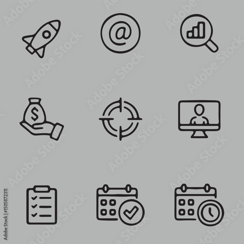 finance icons set