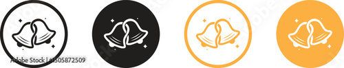 Notification bell icon in flat style. Incoming inbox message vector illustration on isolated background. 