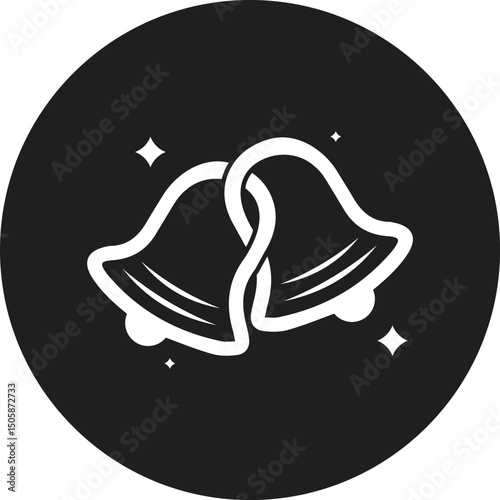 Notification bell icon in flat style. Incoming inbox message vector illustration on isolated background. 