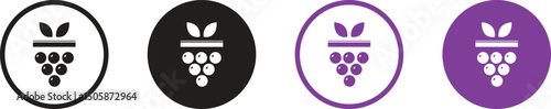 Bunch of grapes with leaf flat icon for food apps and websites