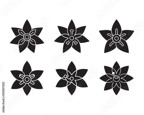 Geranium Flower Icon Vector Logo Illustration Or Geranium Flower Silhouette Vector. Geranium Flower Icon For Menu Design On Mobile Application or Website. Especially with regards to flowers.Simple Bla