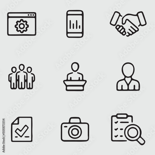 Finance and business icon set