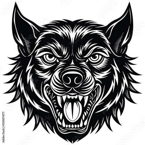 Angry wolf head graphic (2)