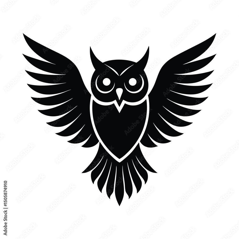 Obraz premium Owl Wings Spread Vector Art