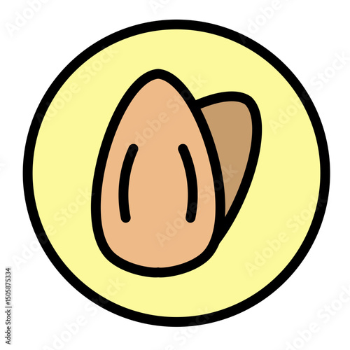 Whole Almond Vector Filled Icon Design
