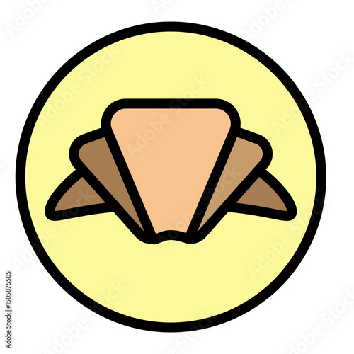 Almond Croissant Vector Filled Icon Design