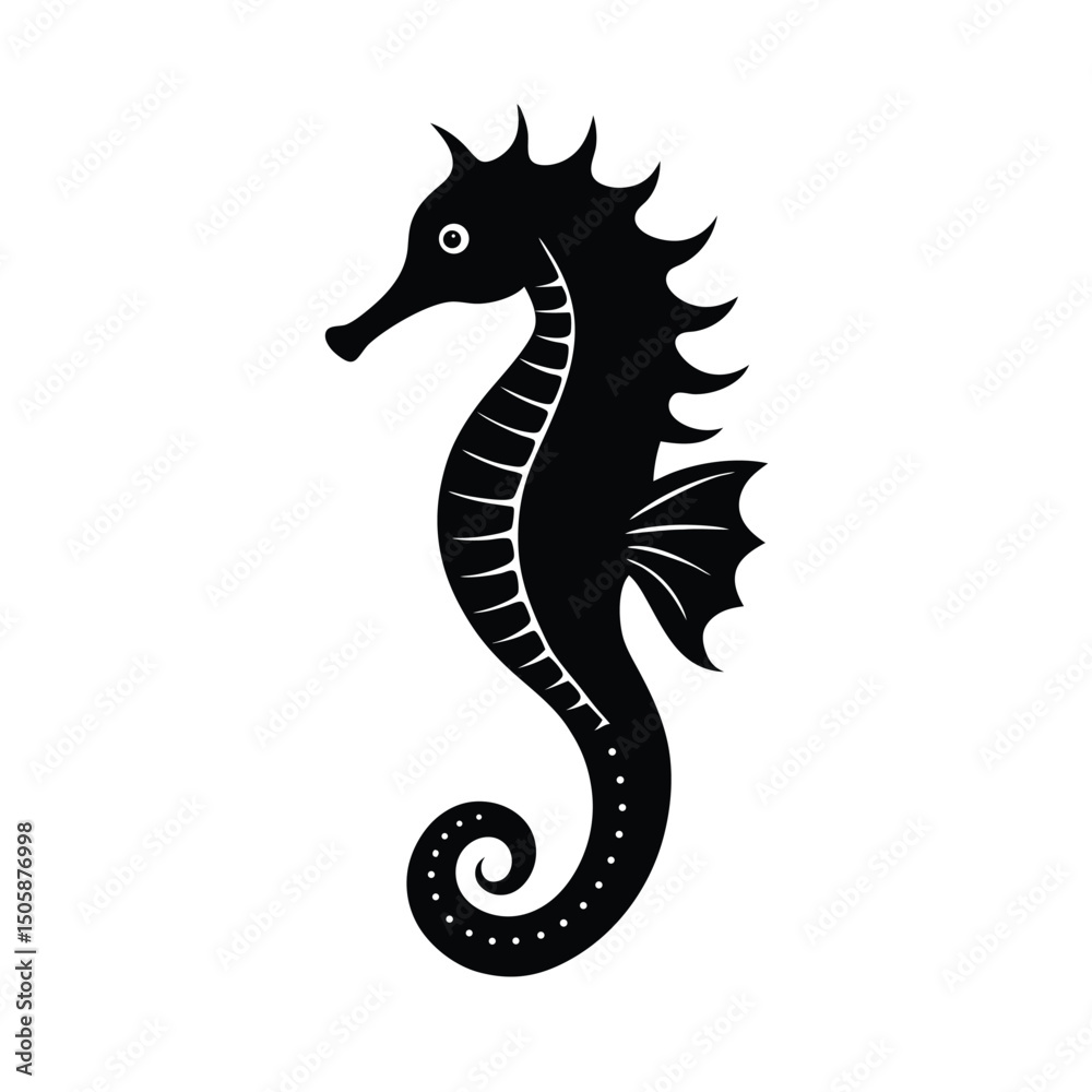 Obraz premium Seahorse Floating Gently Vector Graphic