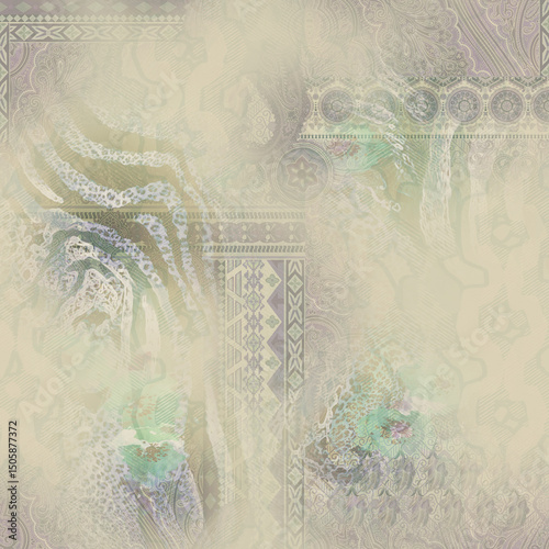 Abstract geometric pattern with colorful shapes, modern symmetry, and clean minimalistic background for digital use