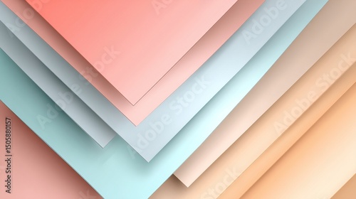 Pastel geometric shapes on light gradient background with subtle shadows, minimal abstract design