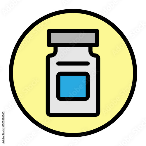 Vaccine Vial Vector Filled Icon Design
