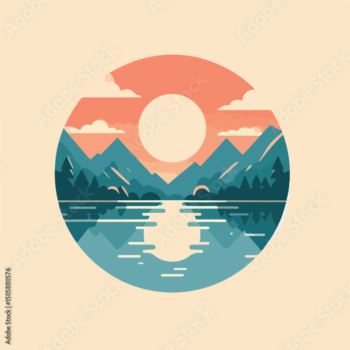 lake in a mountainous area