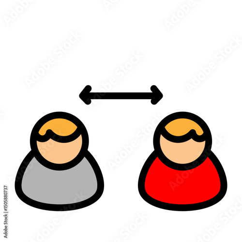 Social Distancing Vector Filled Icon Design