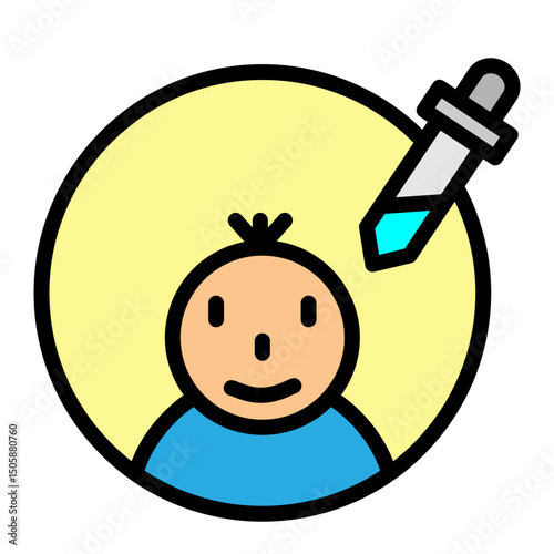 Polio Vaccine Vector Filled Icon Design