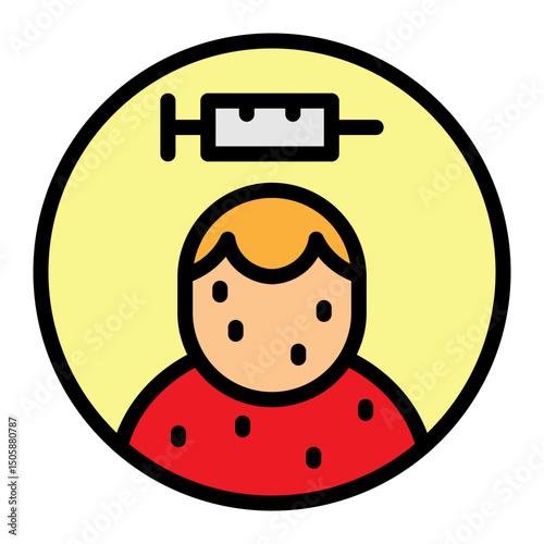 Measles Vaccine Vector Filled Icon Design