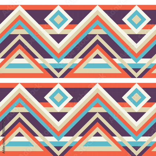 Geometric seamless pattern. Vintage background design. Decorative mosaic ornate. Vector illustration.	