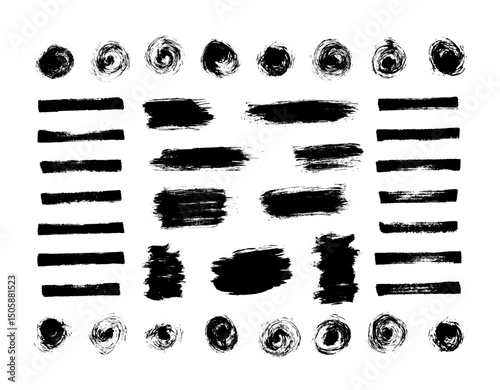 Huge set of brush strokes. Hand drawn scribble vector illustration. Set for your design.