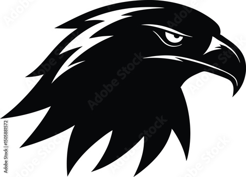 eagle head vector illustration, eagle head silhouette art