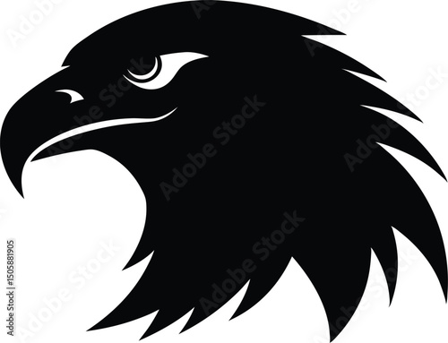 eagle head vector illustration, eagle head silhouette art