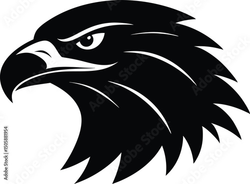 eagle head vector illustration, eagle head silhouette art