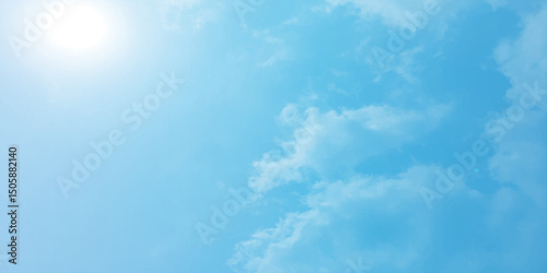sunny sky blue light watercolor background. Aquarelle painting brush effect card paper textured canvas cloudy smoke space for text, entertaining card, template. aquamarine color graphics illustration