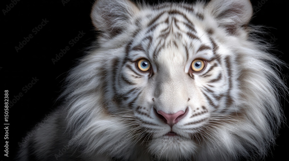 Obraz premium Close-up of a white tiger's face