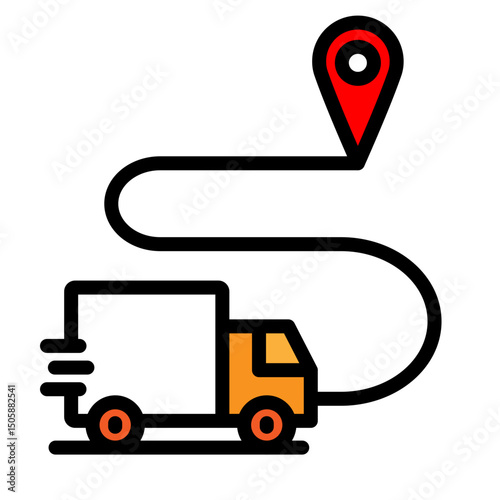 Shipment Tracking App Vector Filled Icon Design