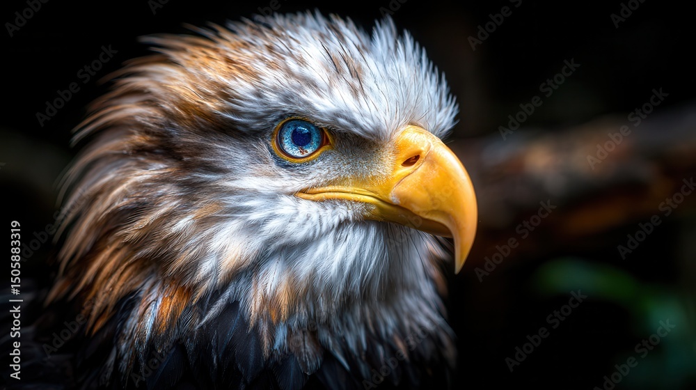 Fototapeta premium Close-up of an eagle's head, detailed feathers