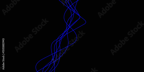 Abstract black background with a glowing abstract waves. Abstract wave element for design. Digital frequency track equalizer, Futuristic background design. Long exposure, Light painting photography.