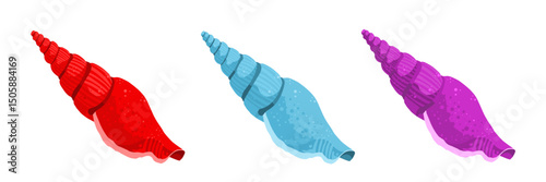 Set of sea shell isolated – vector illustration	