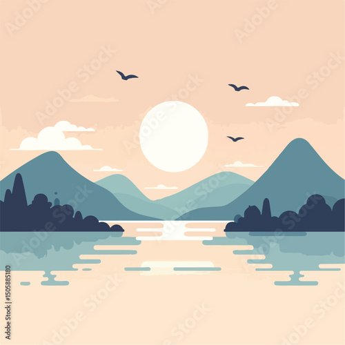 lake in a mountainous area