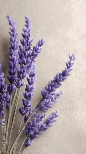 Beautiful Lavender Bouquet With Delicate Purple Flowers Against a Soft Backgr...