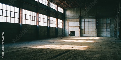 Empty Industrial Space with Large Windows