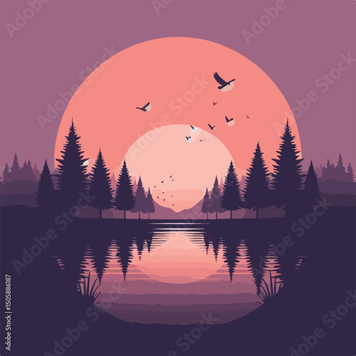 lake in a mountainous area