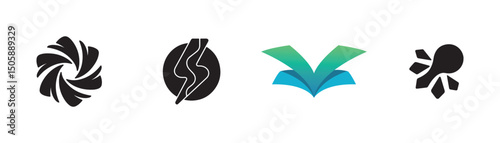 Abstract Vector Icons Set on White Background