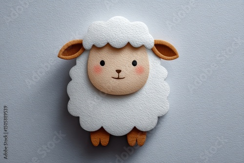 Cute cartoon sheep illustration, perfect for children's products and playful designs.