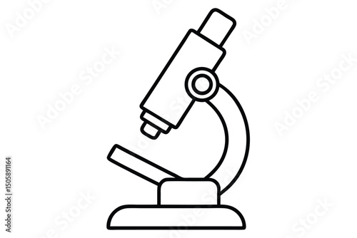 microscope line art vector, microscope outline drawing 