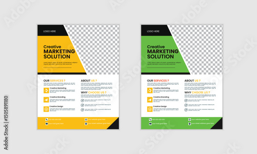Flyer template layout design. marketing, business proposal, promotion, advertise, publication, cover page. new digital marketing flyer set. perfect for creative professional business. vector template