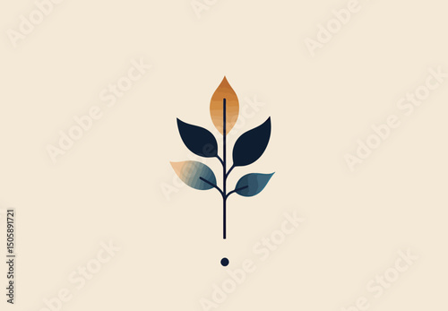Elegant floral icon with modern gradient hues on a neutral background.