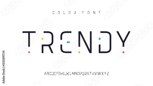 Contemporary geometric uppercase letter set, vector alphabet, typography