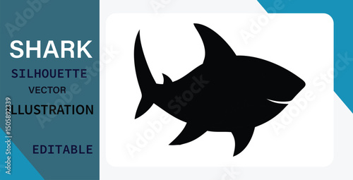 Shark Silhouette Vector Illustration Editable Graphic Design Element