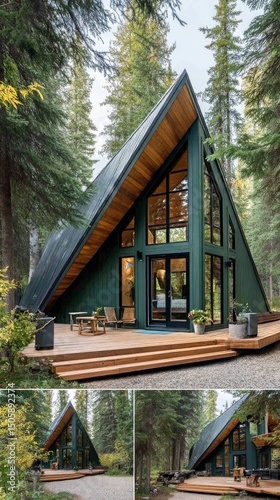 Cozy Cabin in the Redwoods Surrounded by Lush Greenery and Serene Nature.
