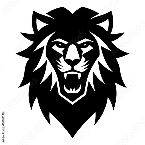 lion head silhouette vector design