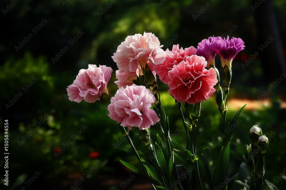 Fototapeta premium Beautiful Pink Flowers Blooming in a Lush Garden During the Daytime.
