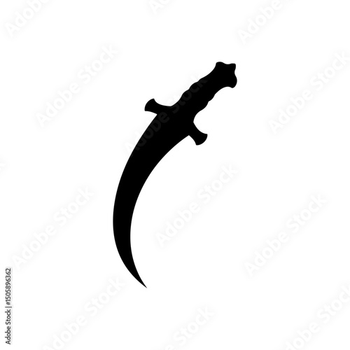 Arabic dagger silhouette icon vector flat design.