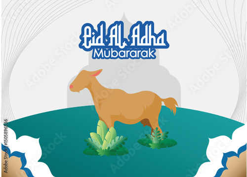 eid al-adha celebration for islamic background with goat
