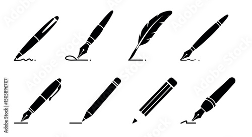 Writing Instrument Icon Set
