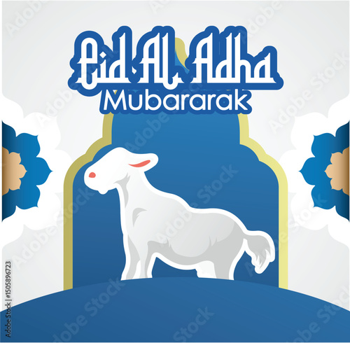 eid al-adha celebration for islamic background with goat
