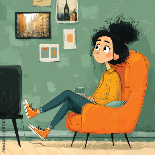 young woman sitting on a chair