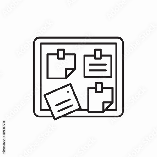 bulletin board messages with clipart icon sign vector